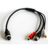 iCustodian® PIN Aviation Female to 4 PIN Aviation male Video, Audio and DC Power Cable.