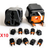 X10 Fused Universal AU/EU/US to UK 3-Pin Power Plug Travel Adapter