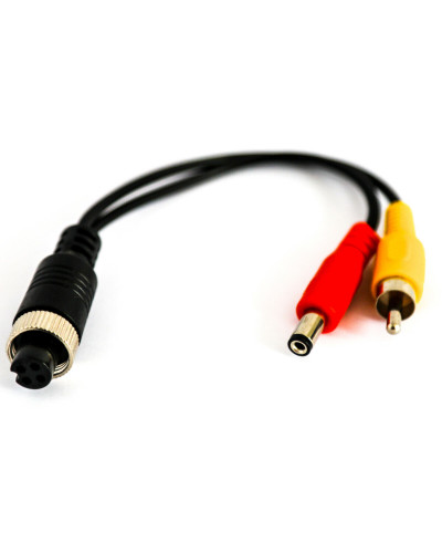 iCustodian® CCTV 4 PIN Aviation to RAC cable with Video + DC Power.