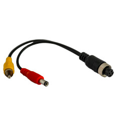 iCustodian® CCTV 4 PIN Aviation to RAC cable with Video + DC Power.