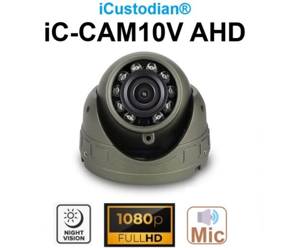 iCustodian® iC-CAM10V-AHD 1080P, MIC, IR MINI DOME CCTV CAMERA + 5M CABLE - Image 6