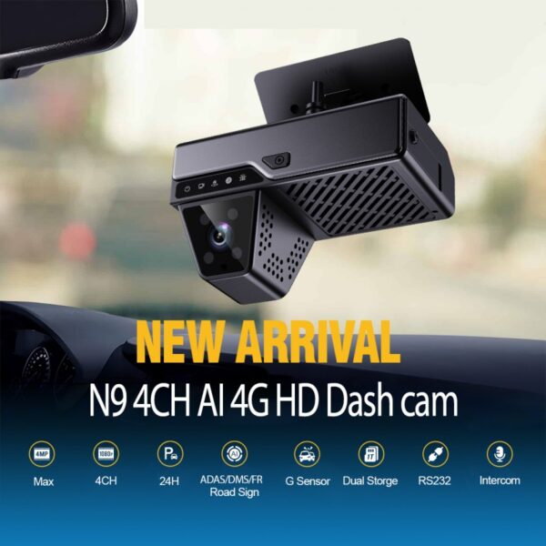 iCustodian® iC-N9DASHCAM Hybrid 4CH Hybrid MDVR Key Lock, GPS, 4G, Wi-Fi, ADAS & DMS - Image 2